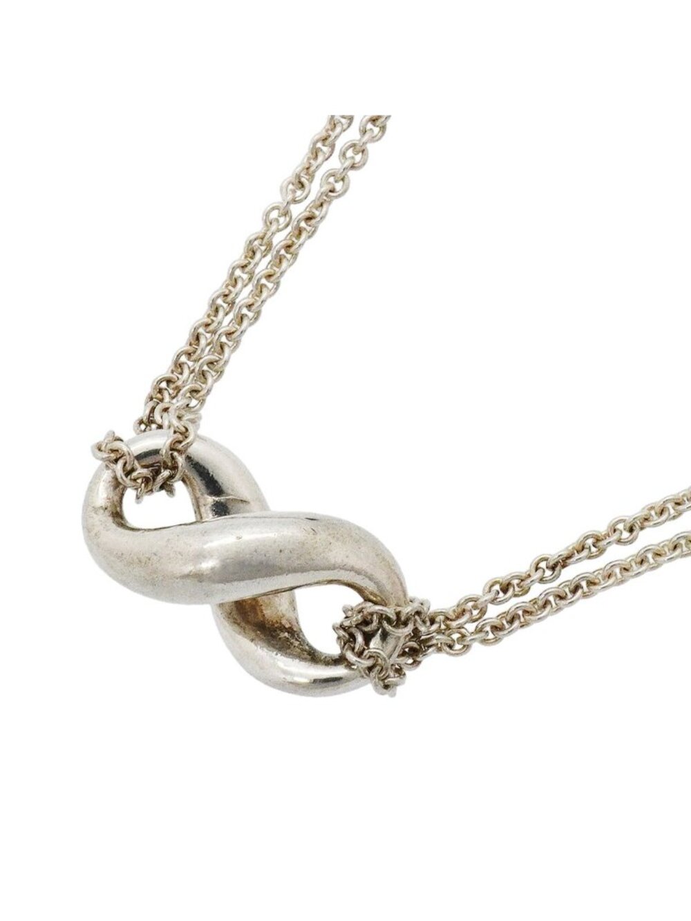 Tiffany & Co Necklace Infinity Double Chain 925 Sterling Silver